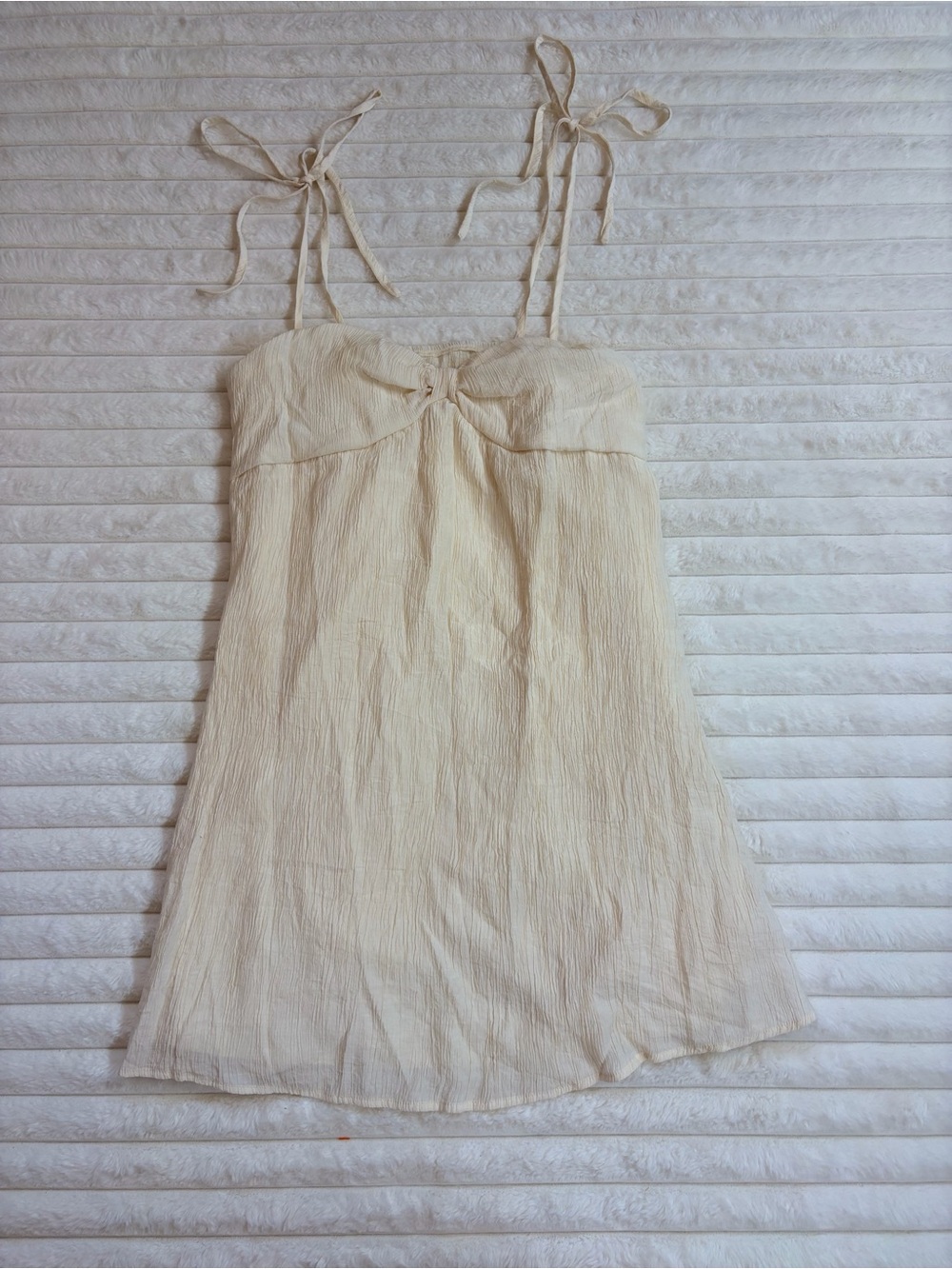Cream Tie-Shoulder Sundress